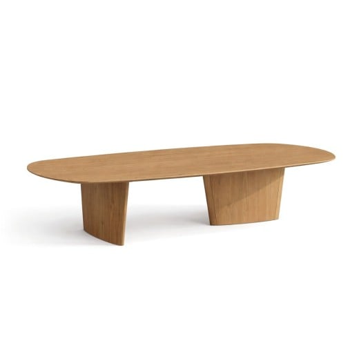 Mesa de Centro Eldoria Tampo Oblongo em Lâmina de Madeira Design by Studio Traço