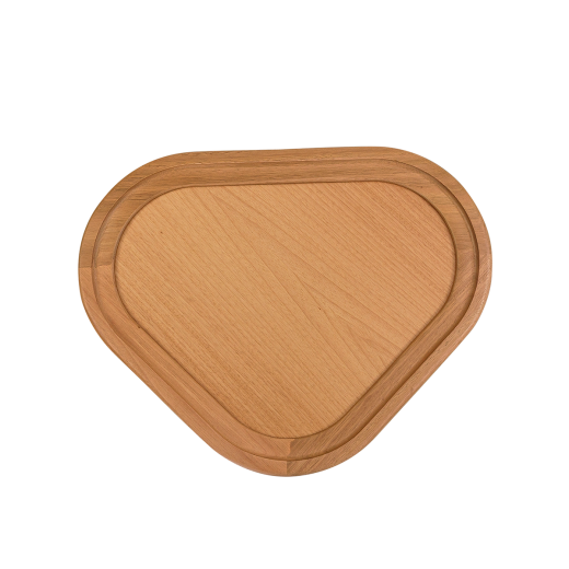 Mesa de Centro Gutta Tampo Triangular Orgânico Laminado Base em Madeira Maciça 