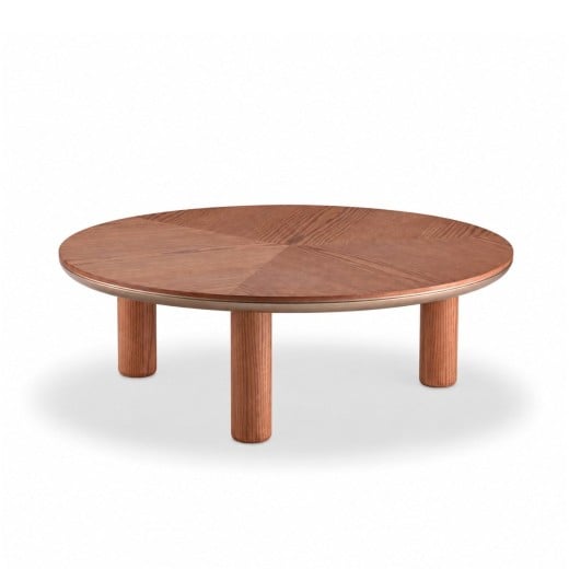 Mesa de Centro Noah Tampo com Marchetaria Detalhe Metalizado Estrutura em Lâmina de Carvalho Design by Ampezzan e Maciel Arquitetos