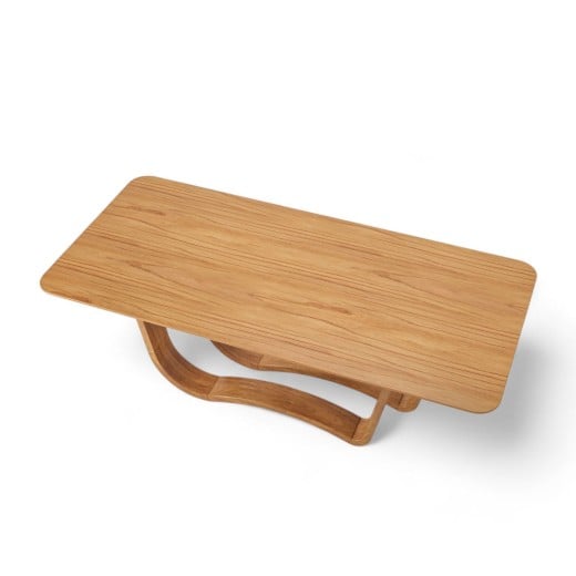 Mesa de Jantar Aloha Retangular Tampo Lâmina Cinamomo Base Madeira Eucalipto