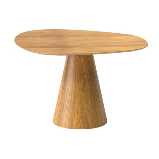Mesa de Jantar Jaxon Tampo Orgânico Lâmina Carvalho Americano Base Cônica Tingida