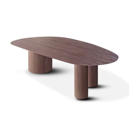 Mesa de Jantar Tibet Design Orgânico Tampo Lâmina Nogueira Base Laminada Design by Studio 3 Design