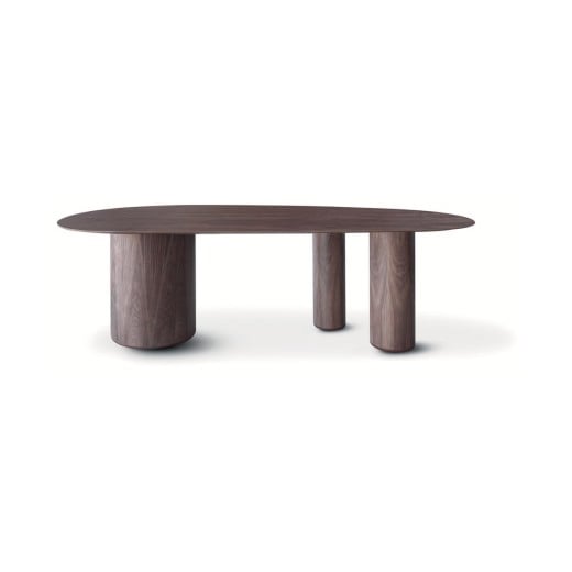 Mesa de Jantar Tibet Design Orgânico Tampo Lâmina Nogueira Base Laminada Design by Studio 3 Design