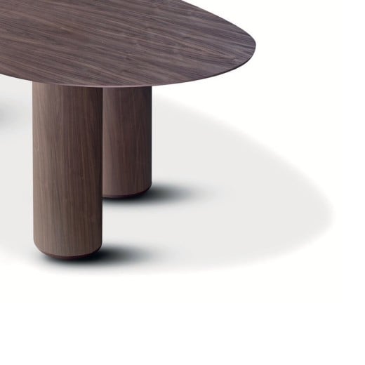 Mesa de Jantar Tibet Design Orgânico Tampo Lâmina Nogueira Base Laminada Design by Studio 3 Design