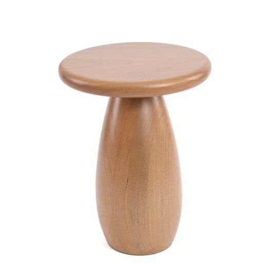 Mesa Lateral Adans Design Redondo Estrutura Madeira Maciça