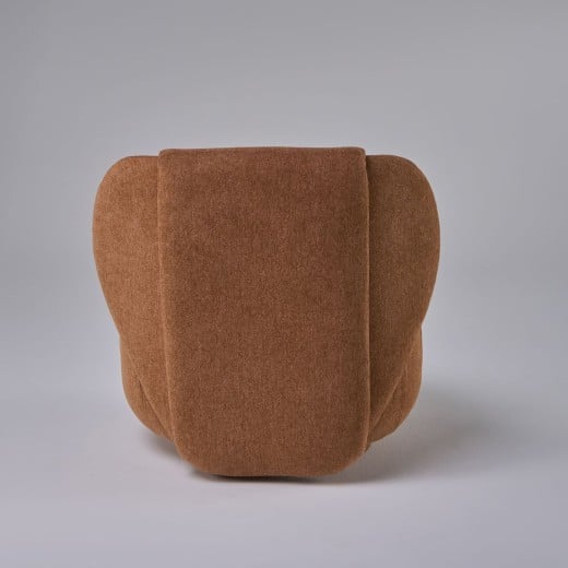 Poltrona Giratória Zennon Estofada Base Aro em Madeira Estrutura Revestida Design by Intervém Design