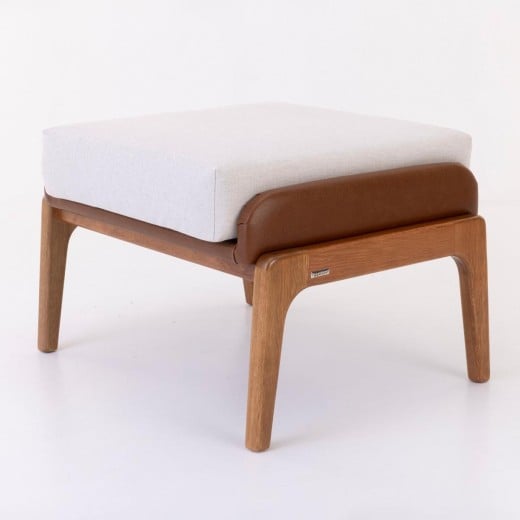 Puff Siona Retangular Estofado Estrutura Madeira Eucalipto Design Exclusivo Acabamento Premium