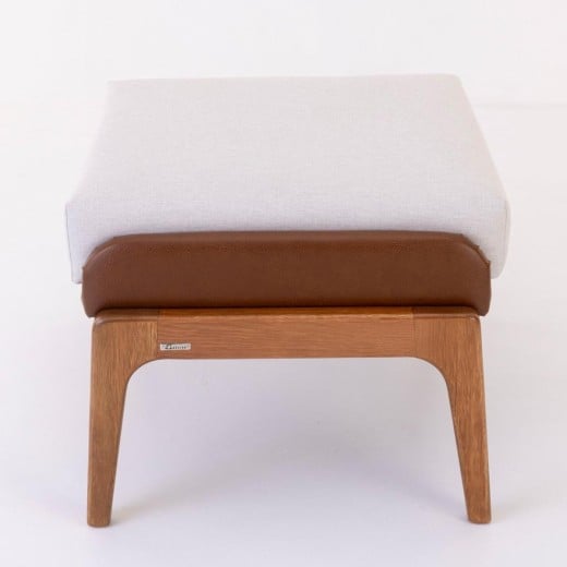 Puff Siona Retangular Estofado Estrutura Madeira Eucalipto Design Exclusivo Acabamento Premium
