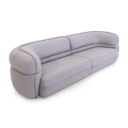 Sofá Bonise Bipartido Estofado Design Orgânico com Encosto Curvo e Acabamento em Vivo