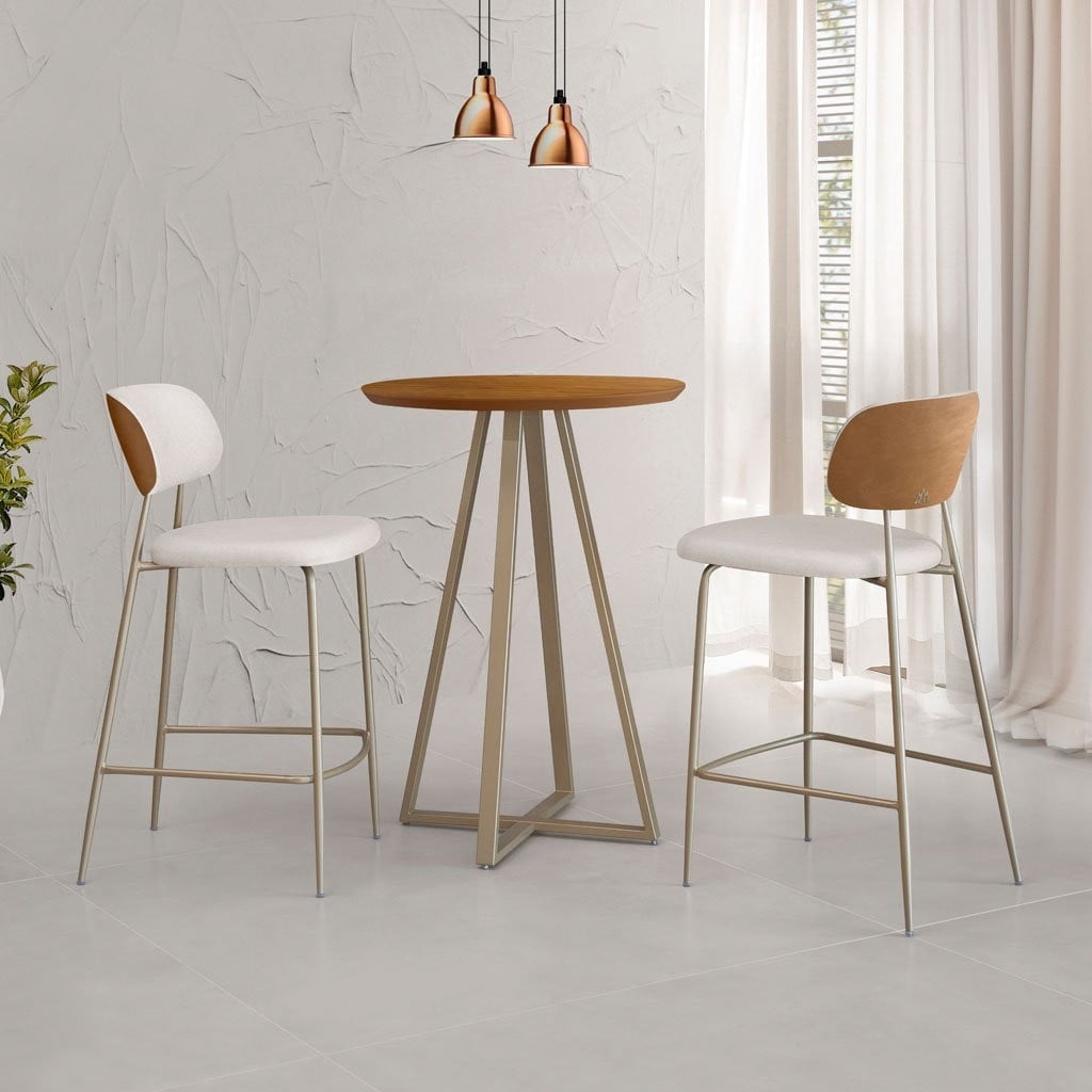 Banqueta Tyrell Composê Estrutura Aço Carbono Pintura Eletrostática Design Moderno