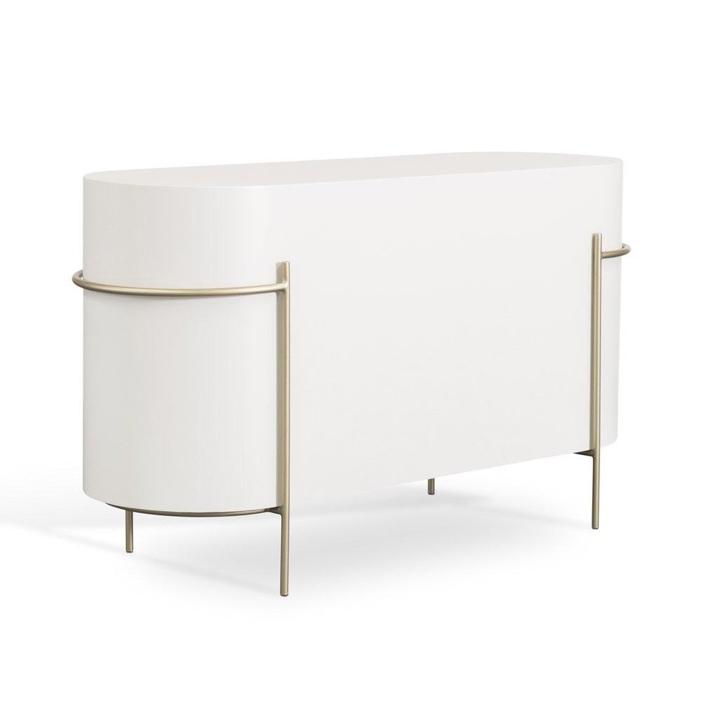 Buffet Tilman Laqueado com Portas Prateleira Interna Base Aço Carbono Pintura Metalizada