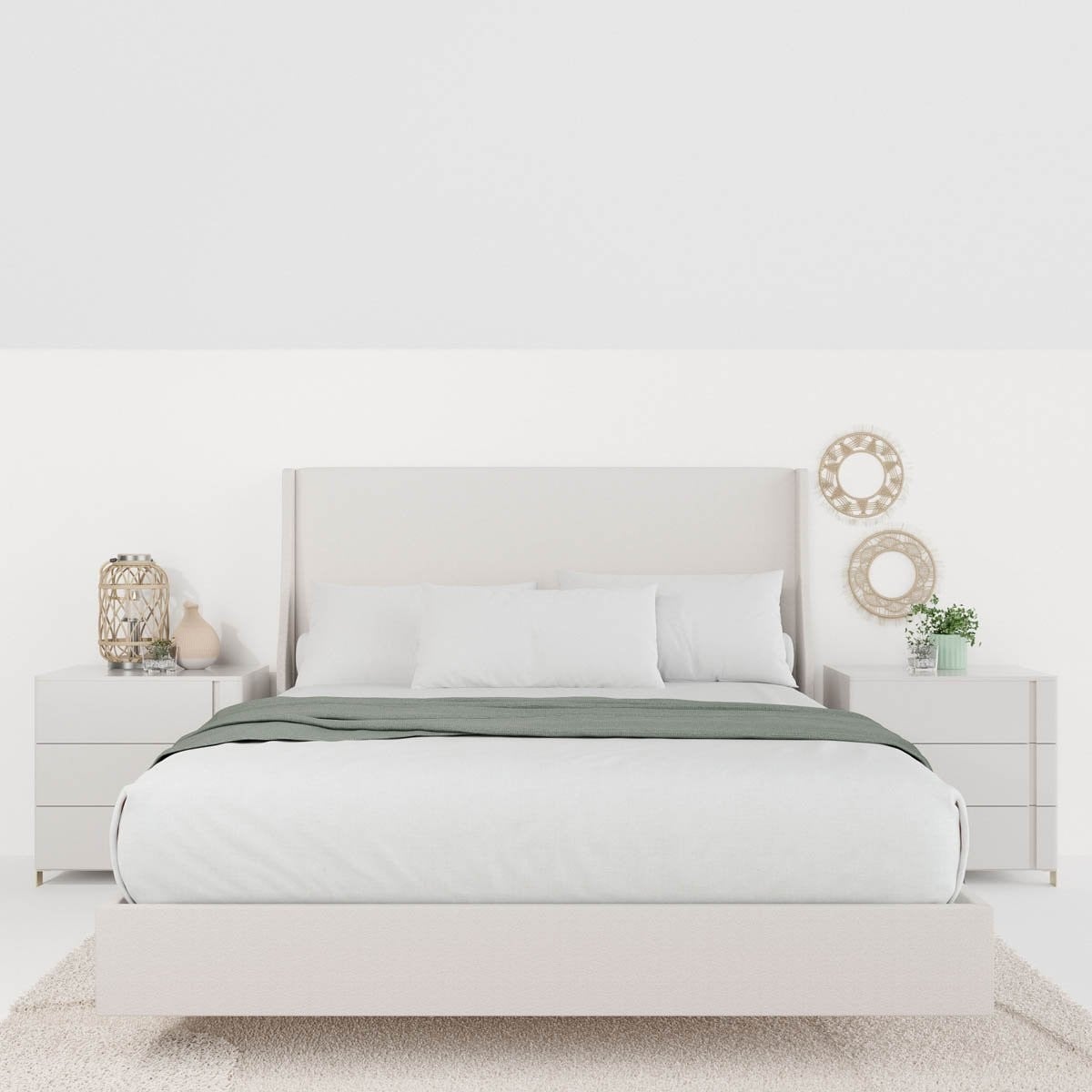 Cama Nicelle Estofada Cabeceira com Abas Laterais