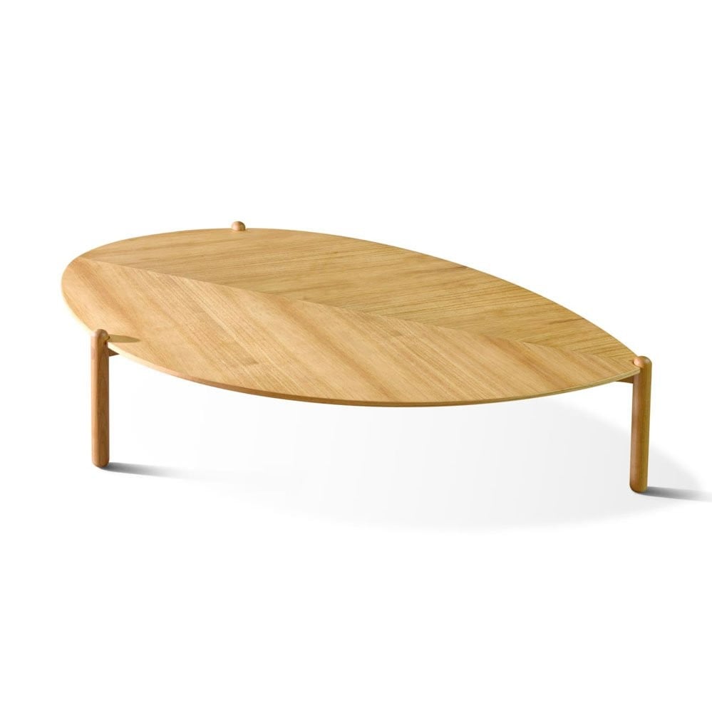 Mesa de Centro Levany Design Orgânico Tampo Lâmina Cinamomo Base Madeira de Manejo Design by Studio 3 Design