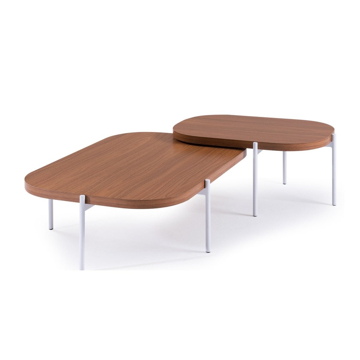 Mesa de Centro Margo Conjunto 2 Peças Tampo Retangular Laminado Estrutura em Metal com Pintura Epóxi