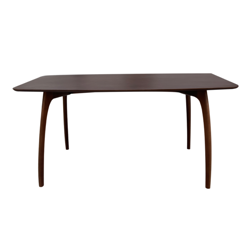 Mesa de Jantar Aureate Retangular Bordas Arredondadas Madeira Maciça Design Retrô