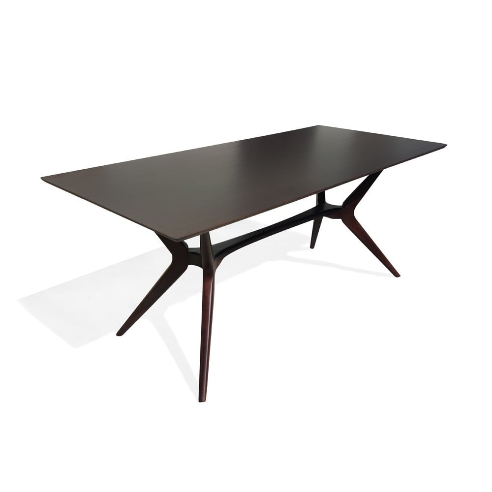 Mesa de Jantar Pé Palito Retangular Madeira Maciça Design Retrô