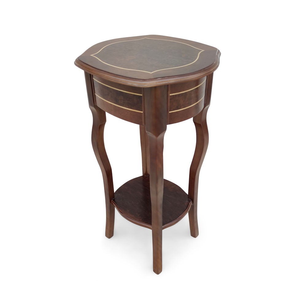Mesa Lateral Bali Personalizado Madeira Maciça Detalhe em Marchetaria Design Clássico