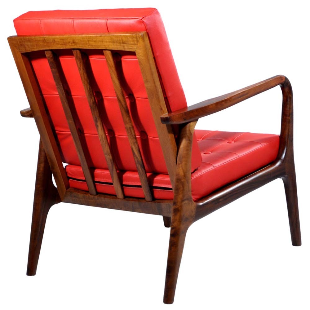Poltrona Design Vintage Retro Anos 50 Estrutura Imbuia Maciça