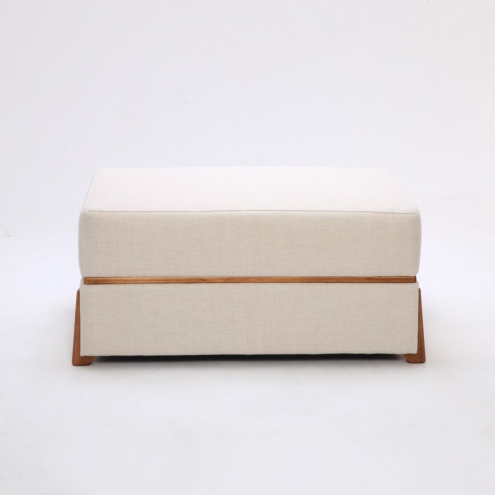 Puff Mirtes Retangular Estofado Estrutura Madeira Eucalipto Design Exclusivo Acabamento Premium