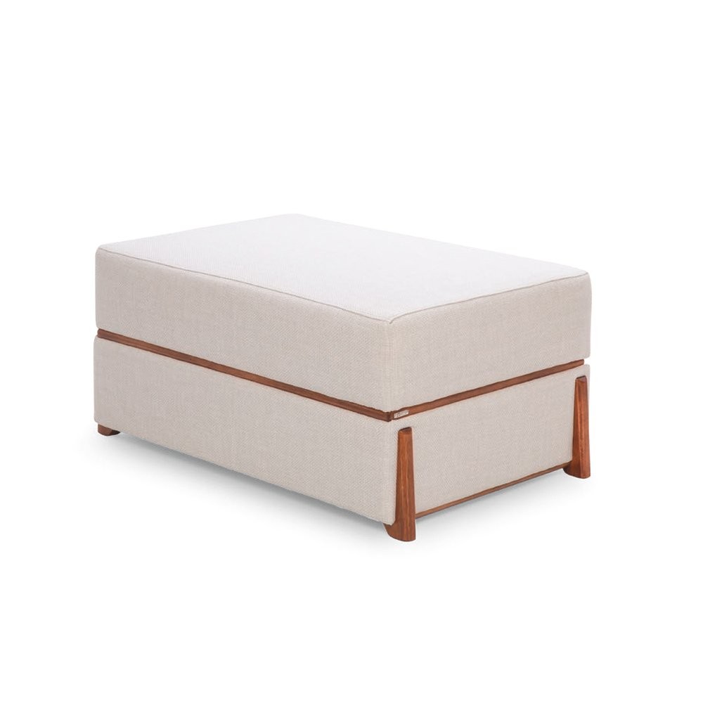 Puff Mirtes Retangular Estofado Estrutura Madeira Eucalipto Design Exclusivo Acabamento Premium